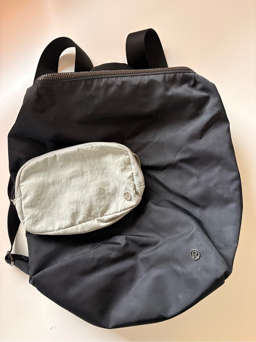 lululemon athletica Backpack + sage green fanny pack